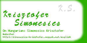 krisztofer simoncsics business card